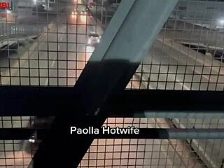paolla hotwife flashes her pussy outdoors then takes bbc cuckold pounding publicly