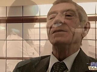 Old Man Fucks Young Tight Hairy Pussy Swallows Jizz