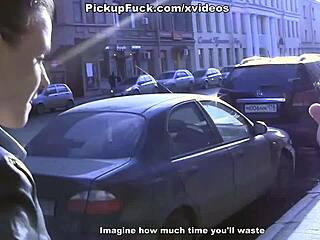 Pickup Coed's Cute Facial After Group Blowjob Cash Sex Thrill!