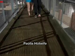 paolla hotwife flashes her pussy outdoors then takes bbc cuckold pounding publicly