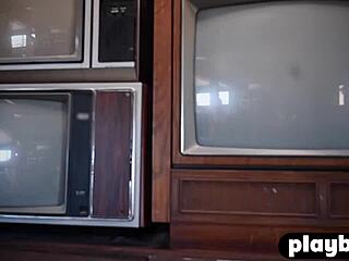 damn petite milf noel leon strips naked showing natural big tits