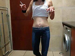 Pisswhore pees jeans smokes strips 😈🔥