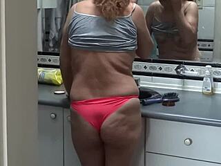 I Can't Stop Spying On Stepmom Getting Ready For Wild Bathroom Sex!