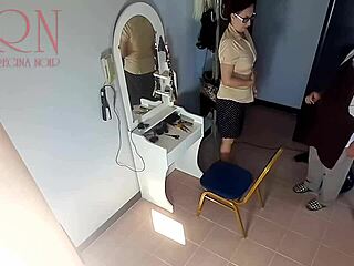 hey lady undress for this hidden cam barber cut while going full nudist