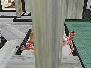 i hooked up with two 3d futanari shemales for wild anal hentai threesome striptease!