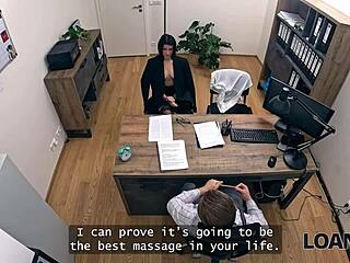 Loan4k Office Massage Turns into Rough Hardcore Teen Sex with Shaved Pussy