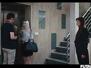 cute blonde tricked into futa shemale creampie horror fuck