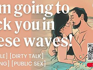 Public Beach Couple Fucks In Waves With Dirty Talk Teasing!