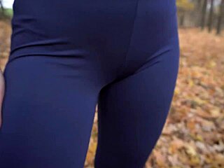 i spot her fat cameltoe pussy teasing through tight yoga pants