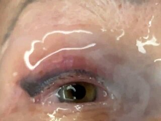 Mature Lady Takes Huge Facial Cumshot On Eyes