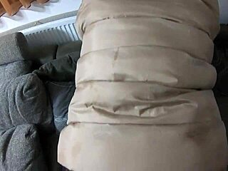 ripped pantyhose doggy leads to double cum on my curvy milf coats!