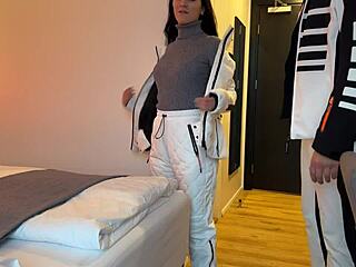 After Skiing Stepmom Shares Bed and Fucks Stepson Doggystyle Cowgirl!