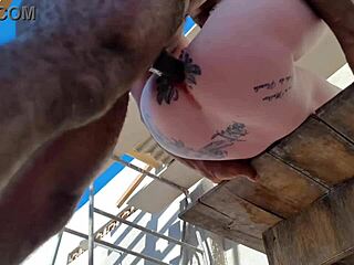 couple caught fucking hard in construction site creampie