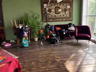 Femdom Anastasia Mistress Pegs Slave Husband with Strapon