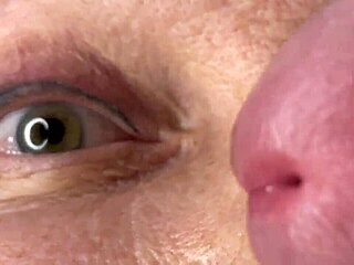 Mature Lady Takes Huge Facial Cumshot On Eyes