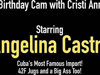 lucky lesbian lovers angelina castro and cristi ann tongue fuck to squirting orgasms