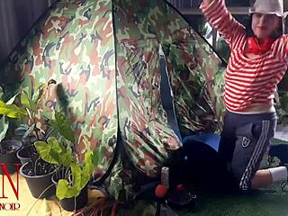 hey, stranger dominates nudist goddess pussy fuck in wild forest camp! 🌲🍆🏕️