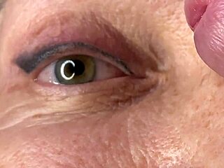 Mature Lady Takes Huge Facial Cumshot On Eyes