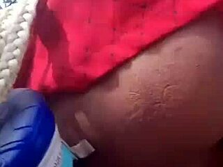 brazilian hairy teen flashes pussy in park