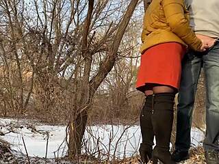 curvy stepmom's wet pussy pees outdoors in pantyhose tease