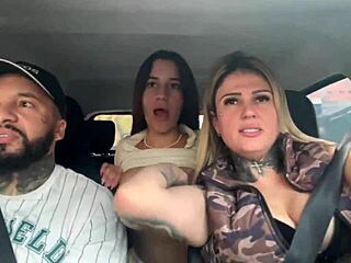 just picked up this 18yo siliconed hottie with her hubby...wet pussy putaria in sp car!