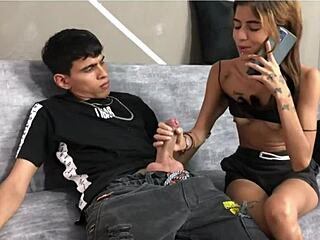 What if your tiny stepsis on the phone gets seduced for dirty talk domination and wild interracial fucking?