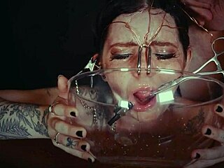 garage-bound emo goth cries as rough piss punishes her tied-up submissive whore face