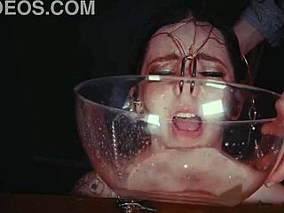 garage-bound emo goth cries as rough piss punishes her tied-up submissive whore face