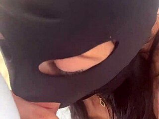 red lipstick blowjob leads to doggy in fishnets