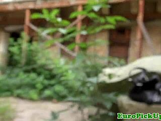 euro girl next door rides to mouthful cum outdoors