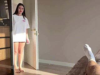 stepsis with big ass caught rubbing pussy now rides my cock till creampie