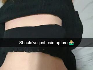 pregnant milf settles boyfriend's debt via snapchat with rough cuckold action