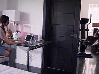 what if your nerdy petite girlfriend got blackmailed into scissoring and squirting with her hot blonde roommate?