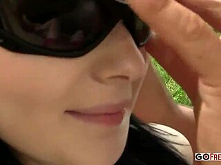 Small Titted Brunette Fucks Hard Outdoors Under Bridge