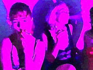 Four 18+ sluts smoke kiss feet in wild strip party!