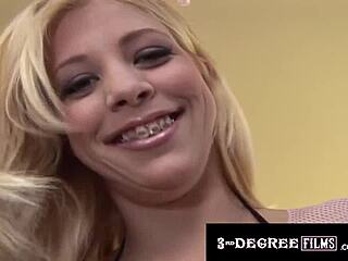 Blonde Leah Luv Worships Monster Cock Then Gets Face-Fucked and Wrecked Hard!