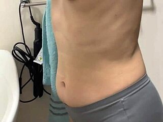Post-shower wife nipples harden under my pinching licks