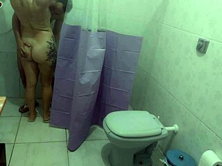 madrasta spies on stepson bathing then milks his monster cock