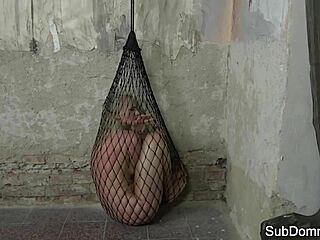 Euro sub trapped and dominated in kinky maledom web bondage