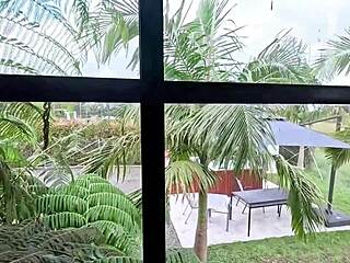 Fucking Busty Tattooed Latina Stranger Caught Outdoors Hotel Garden