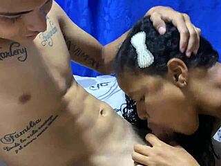 colombian milf shemale hermanastra licks and fucks hermanastro missionary in stockings