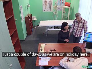 Cheating Hungarian Wife Rides Doctor's Monster Cock Doggystyle After Husband Leaves Hospital Room