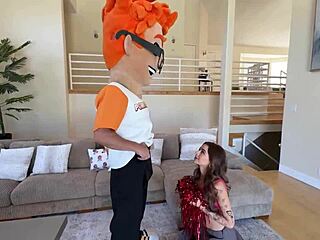 Cheerleader High Kicks Vs Monster Cocks In Audition!