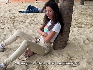 i stole skinny wife from cuck hubby on beach for rough public doggystyle