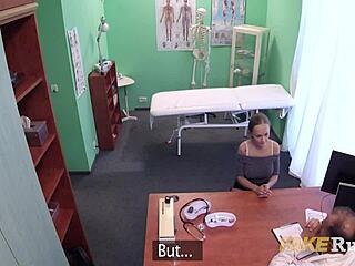 busty patient tells old doctor her big boobs hurt then fucks him