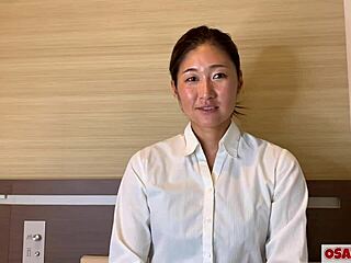 Muscular Japanese Aki Craves Footjob in Leggings Frenzy