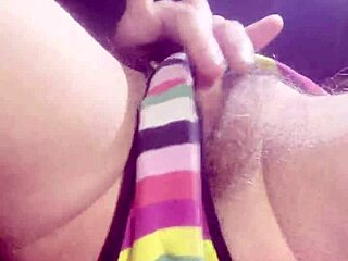 first time cumming? shy brunette's hairy pussy drips wildly on cam
