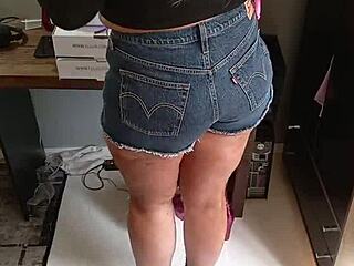 showing off my sexy shorts and tan lines