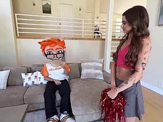 Cheerleader High Kicks Vs Monster Cocks In Audition!