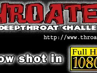 young teen honeys compete in sloppy deepthroat contest against mature men